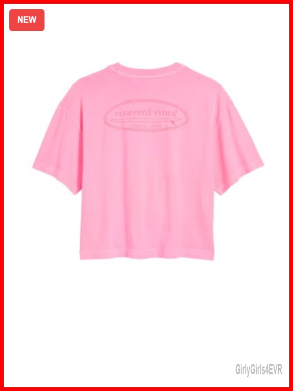 Women's Garment-Dyed Surf Logo Cropped Tee 100% Cotton Crew Neck